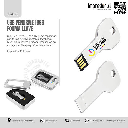 USB PENDRIVE 16 GB FORMA LLAVE