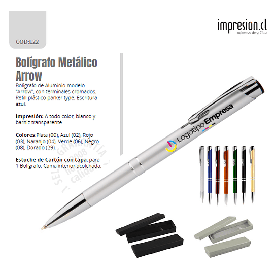Bolígrafo metálico Arrow 