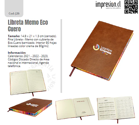 Libreta memo eco cuero 