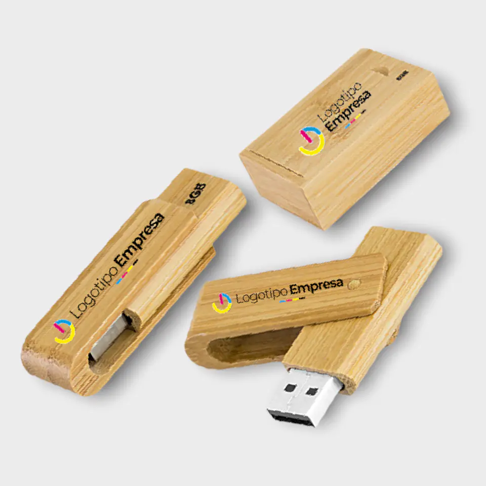 Pendrive 16 GB de bamboo con caja 1