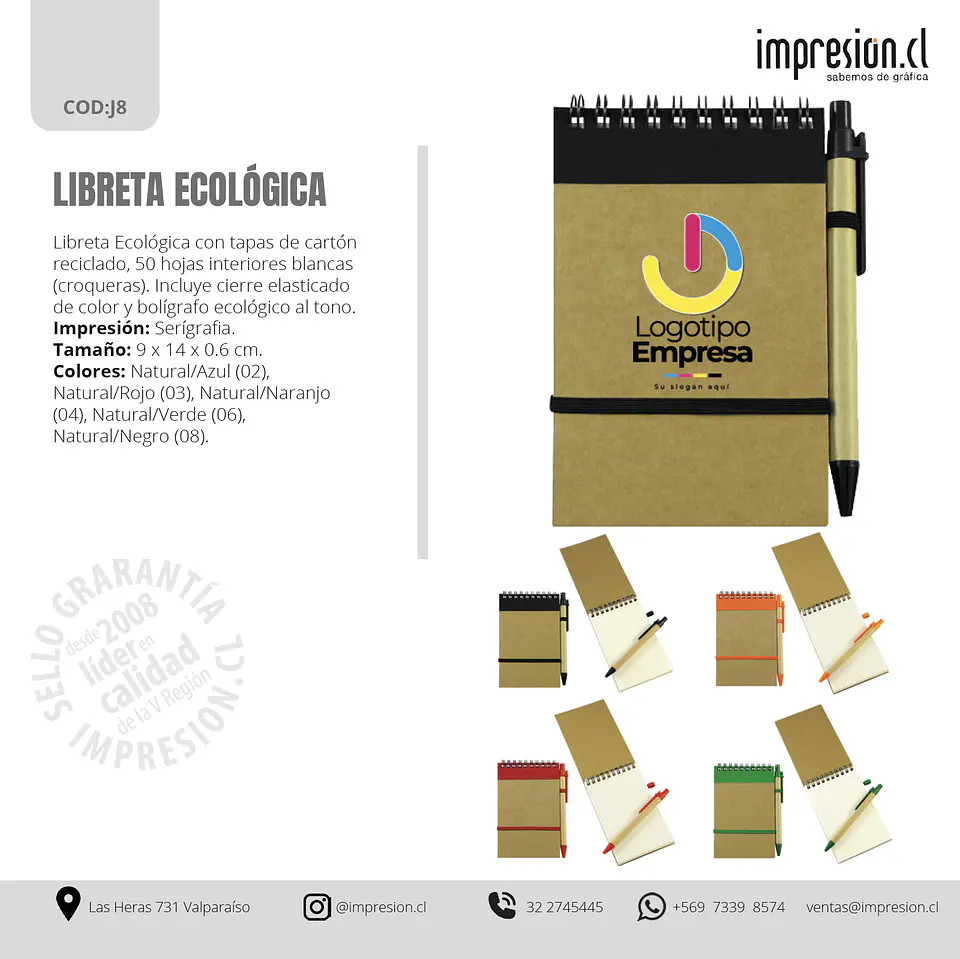 Libreta ecológica con lápiz personalizada 9x14 cm 5
