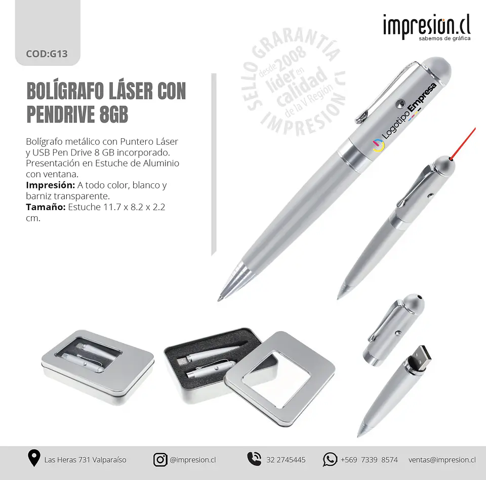 Bolígrafo láser con pendrive 64 GB 1
