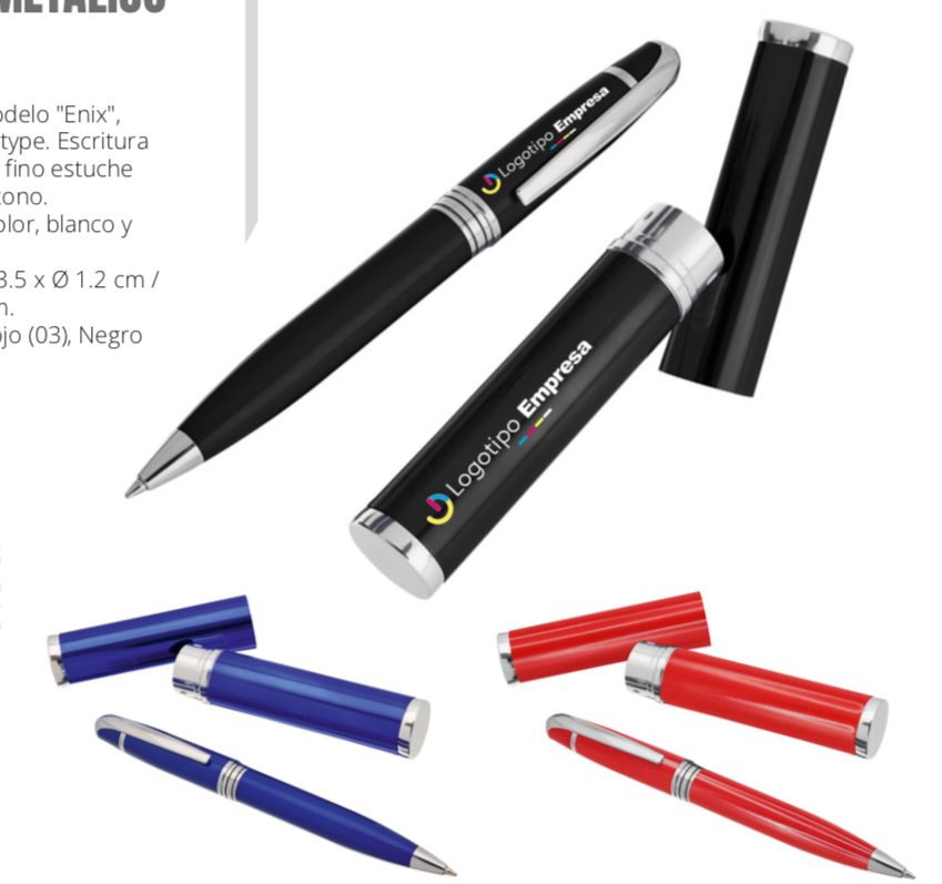 Bolígrafo metálico modelo «Enix». Pack de 12 Unidades