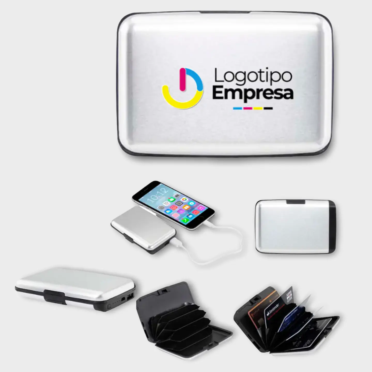 Porta-tarjetas anti-clonación con power bank 1
