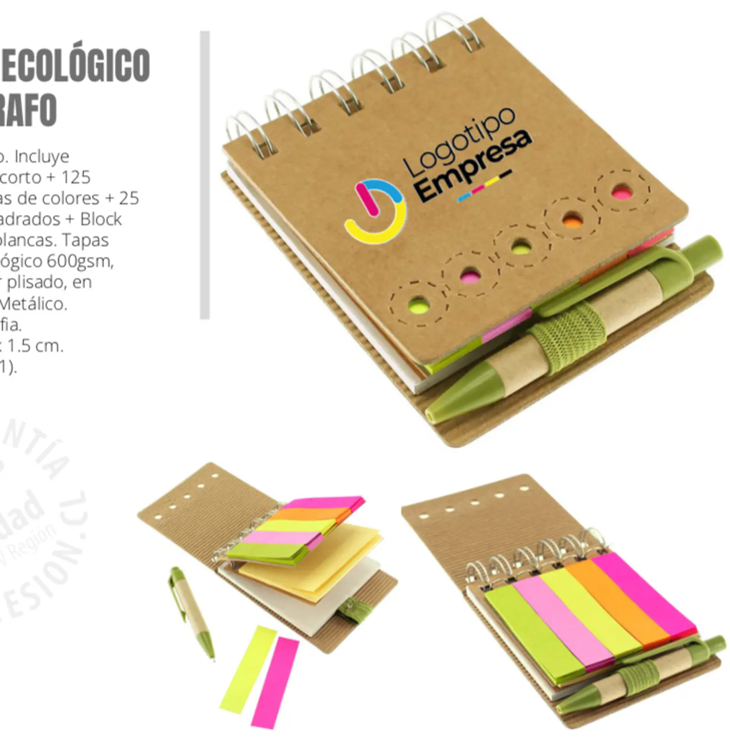 Memo set ecológico con bolígrafo  1