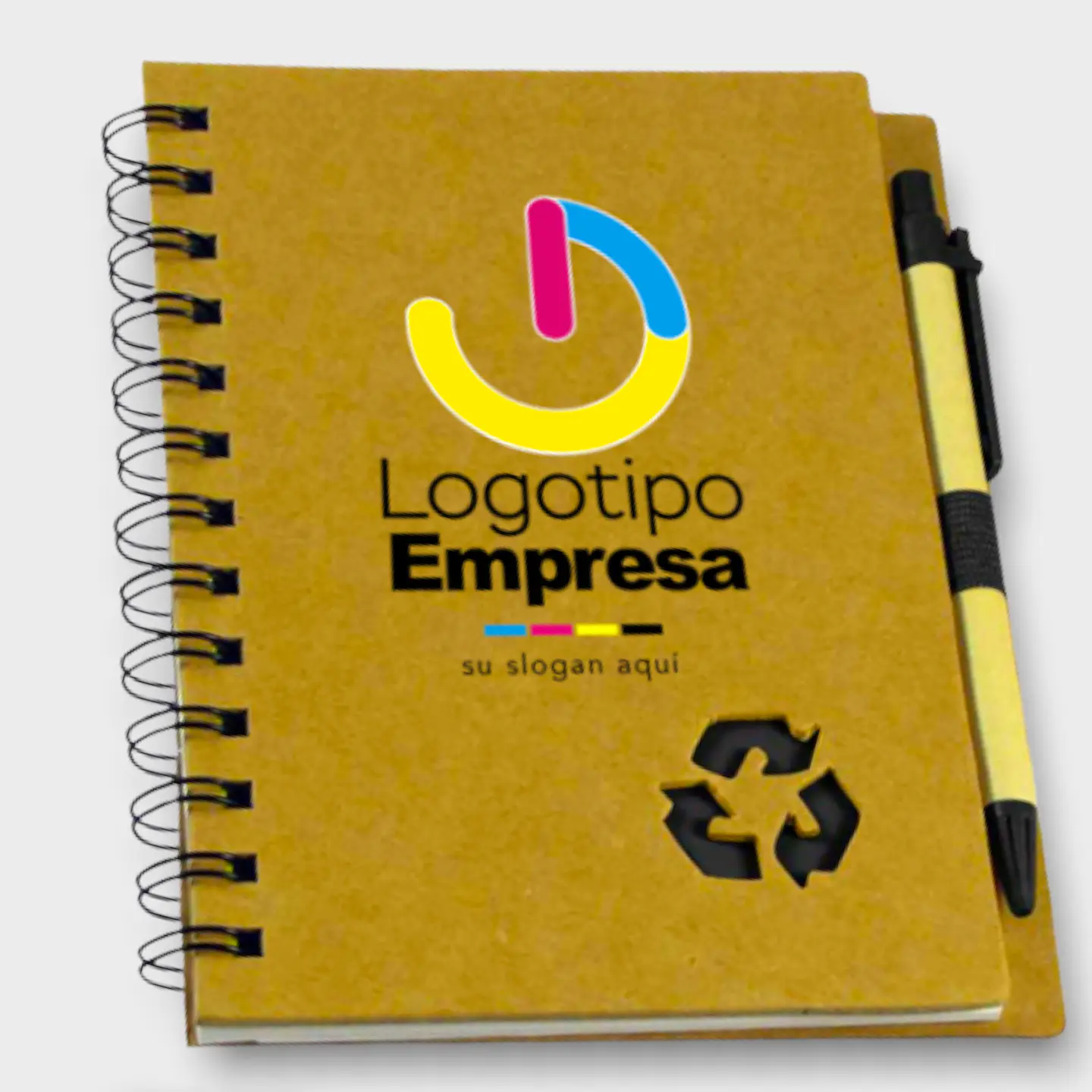 Cuaderno ecológico tapa dura logo reciclable 2