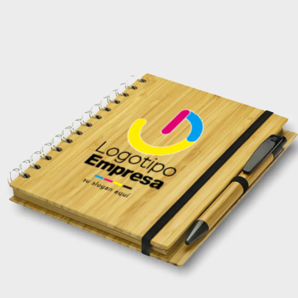 Cuaderno de bamboo con bolígrafo - 18x13 cm 2