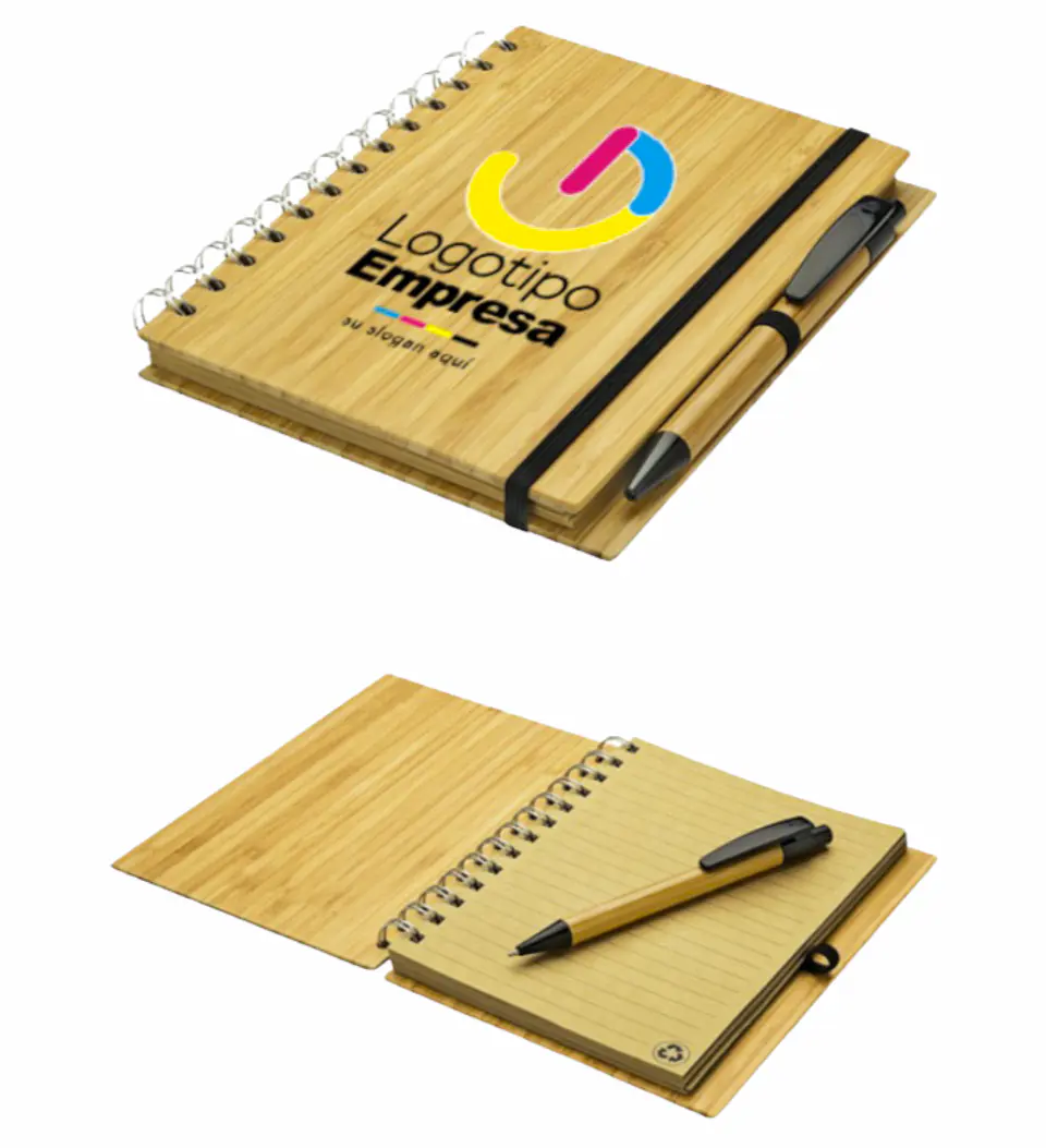 Cuaderno de bamboo con bolígrafo - 18x13 cm 1