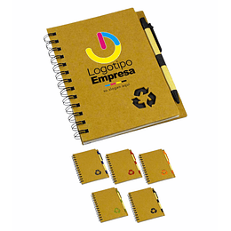 Cuaderno ecológico tapa dura logo reciclable