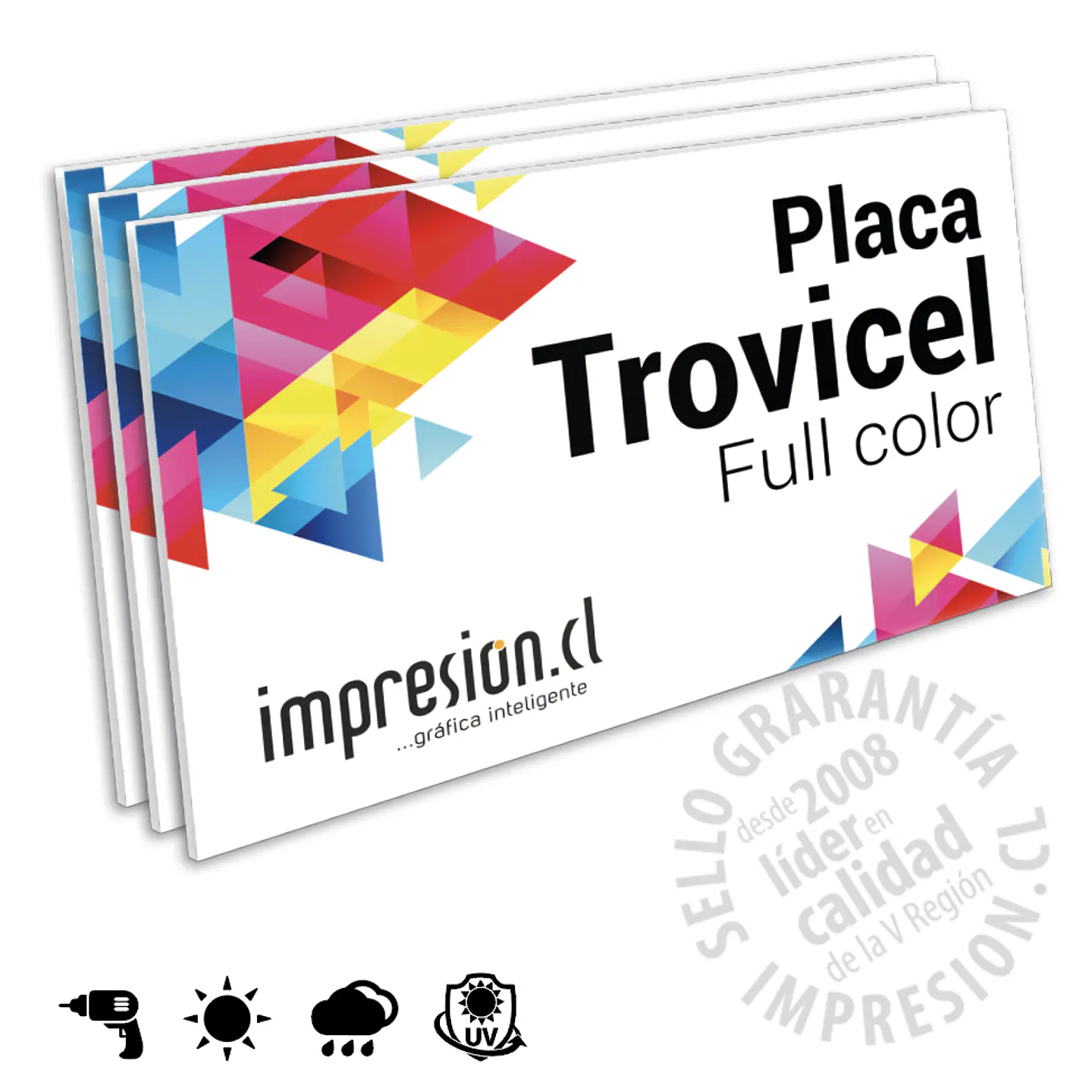 Placas de trovicel 3 mm o 5 mm impresión UV 1