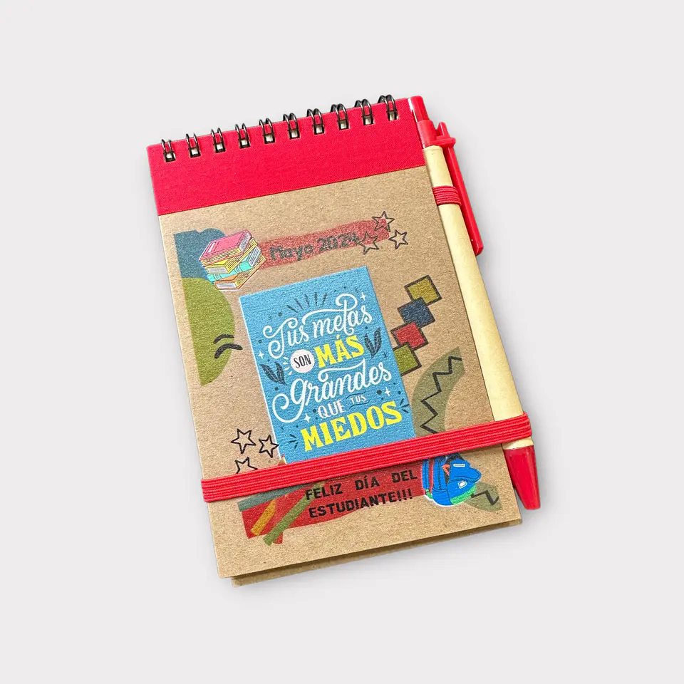 Libreta ecológica con lápiz personalizada 9x14 cm 3