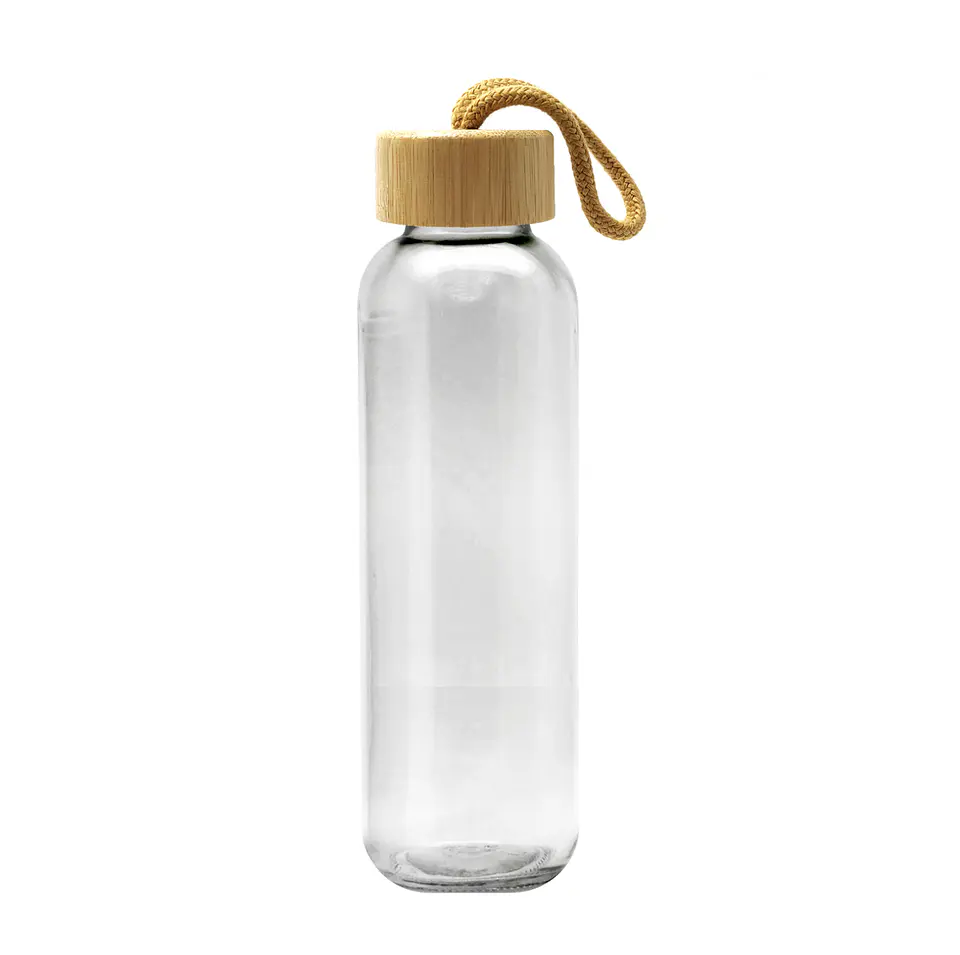Botella Vidrio con tapa Bamboo 2