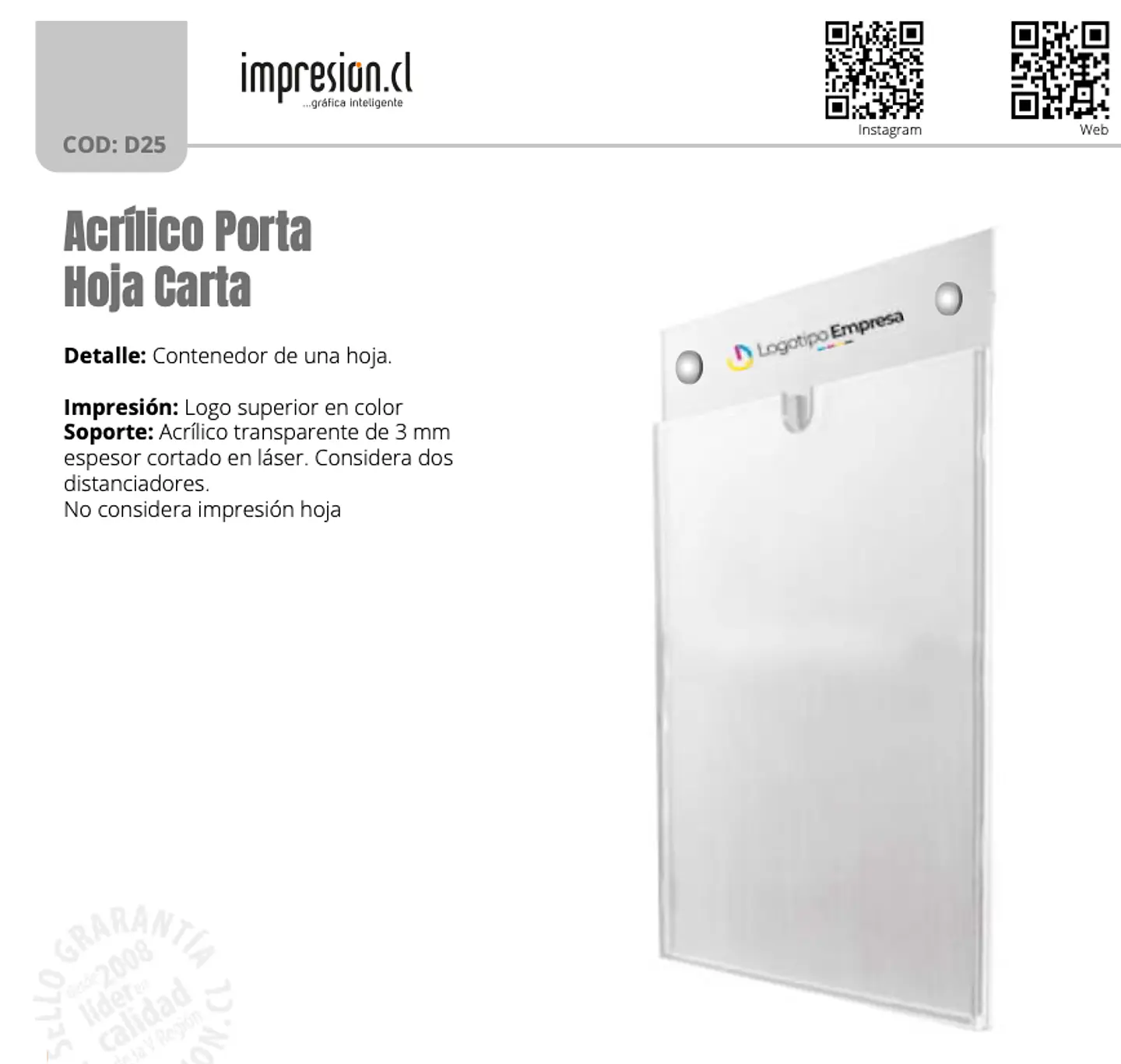 Acrílico Porta Hoja Carta 1