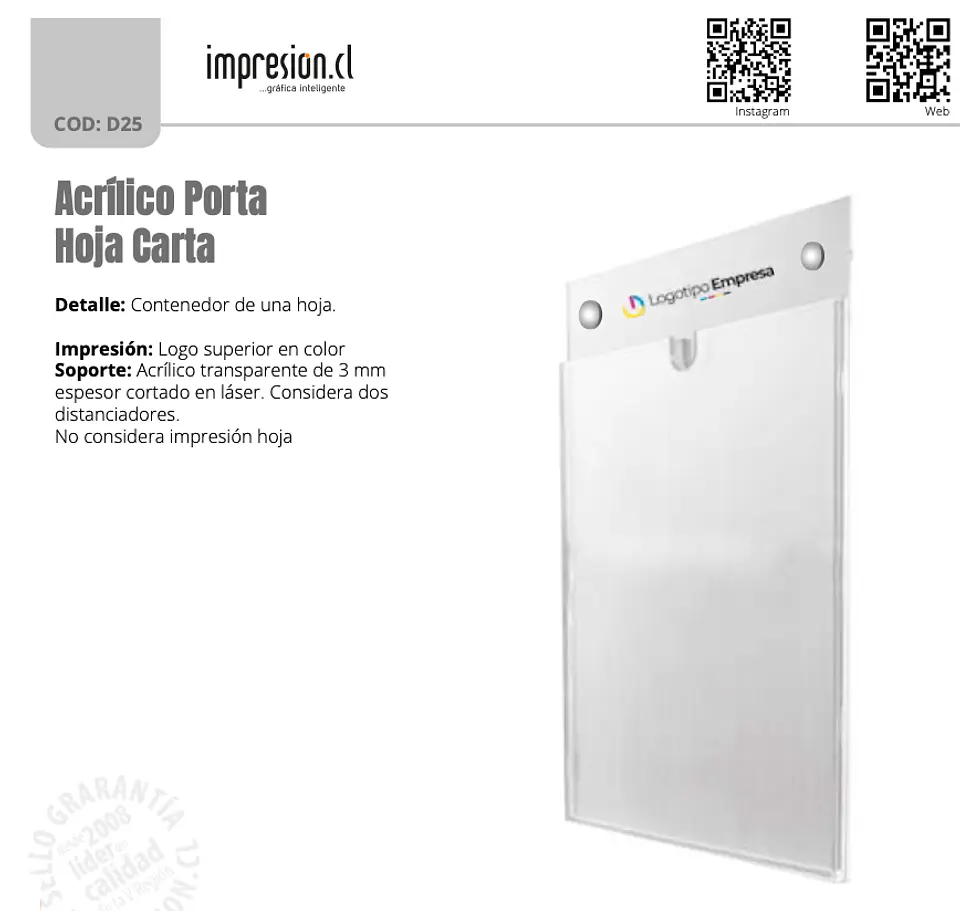 Acrílico Porta Hoja Carta 1