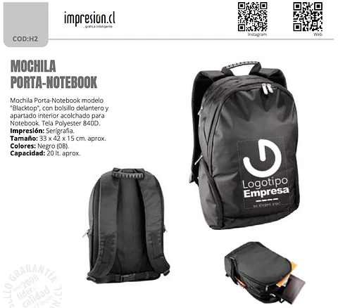 Mochila porta notebook 