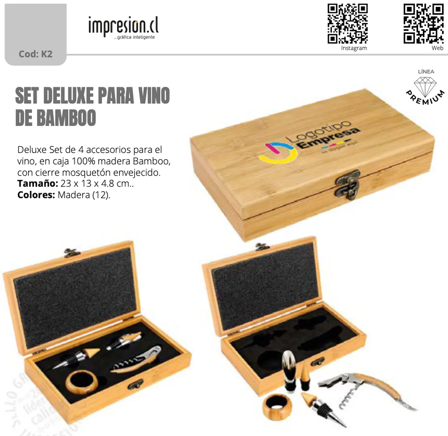 Set de Vino de Bamboo 1