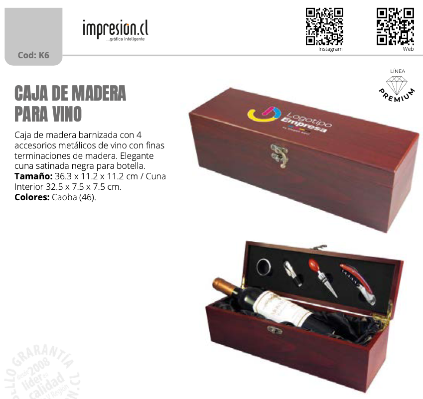 Caja de Madera para Vino