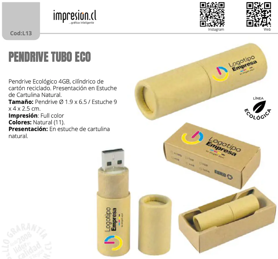 Pendrive tubo ecológico 16 GB 1