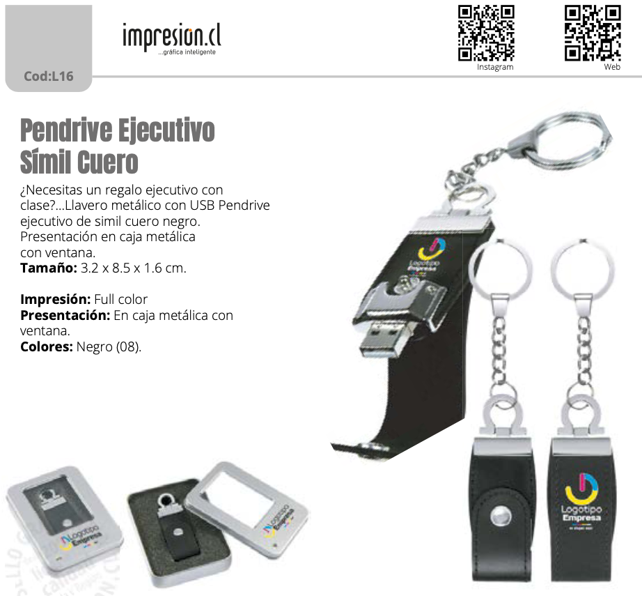 Pendrive Ejecutivo Símil Cuero 16 GB