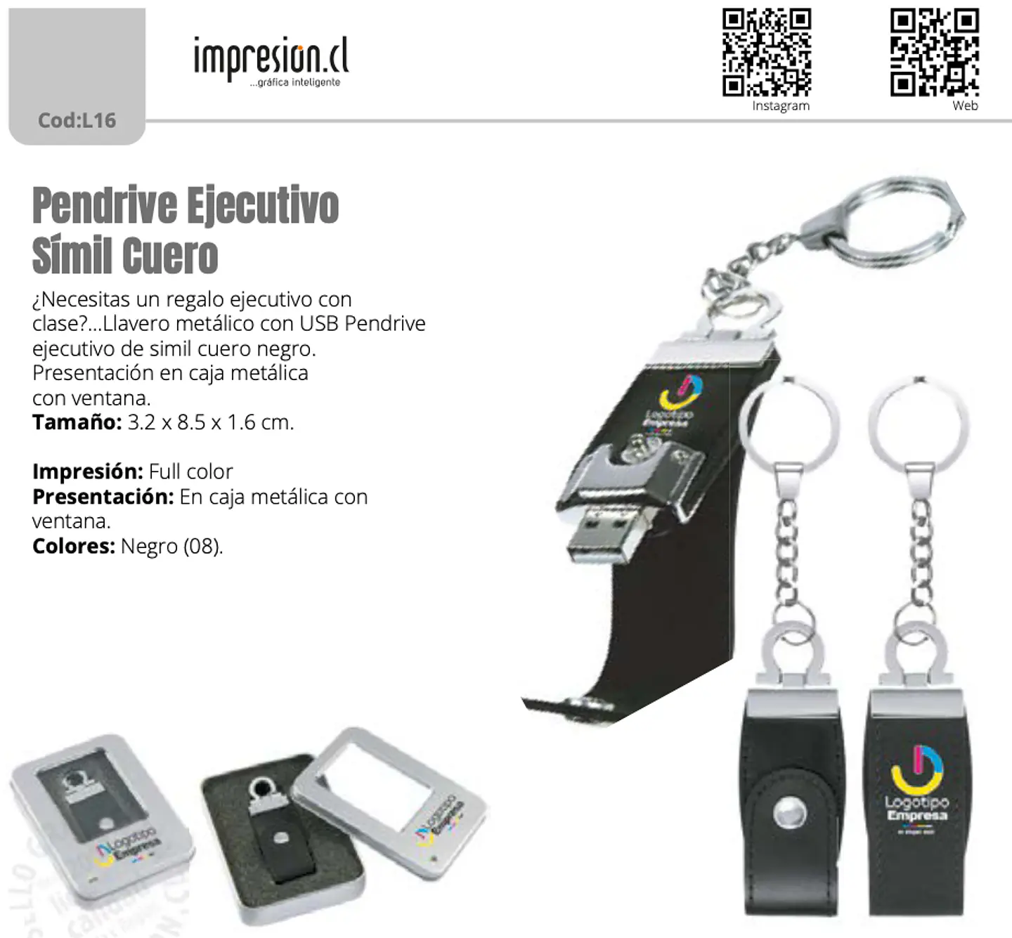 Pendrive Ejecutivo Símil Cuero 16 GB 1