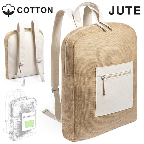 Mochila de Yute y Algodón Bicolor