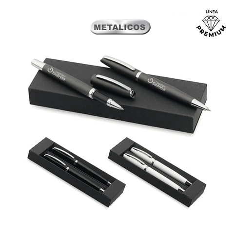 Set Bolígrafo y Roller de Aluminio