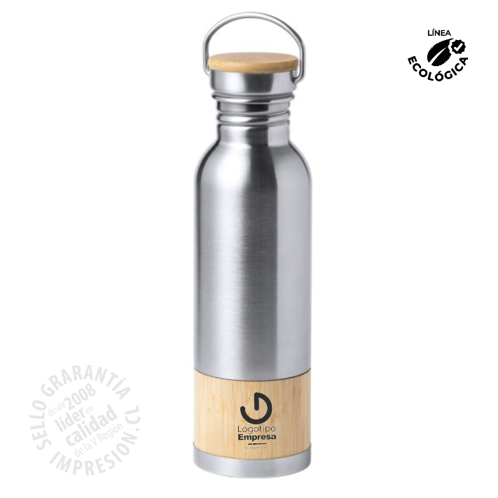 Bidón Acero Inox y Bambú 800 ml