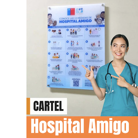 Cartel Hospital Amigo en Acrílico