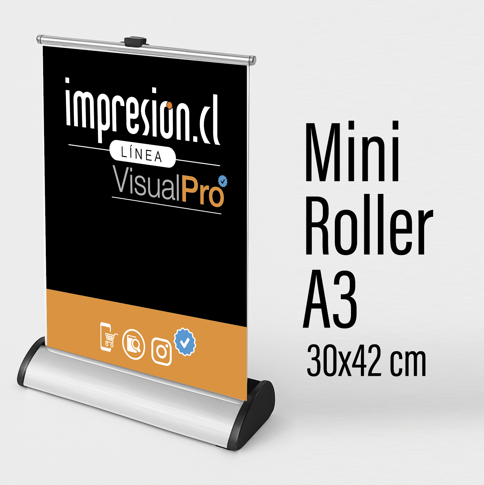 Mini Roller A3 Publicitario 30×42 cm | Incluye Estructura