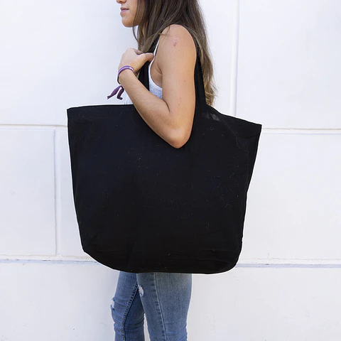 Bolsa de algodón negra - 40x58x20 (cm)