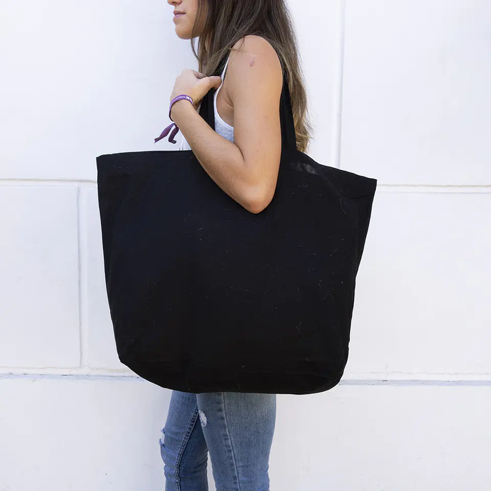 Bolsa de algodón negra - 40x58x20 (cm) 2