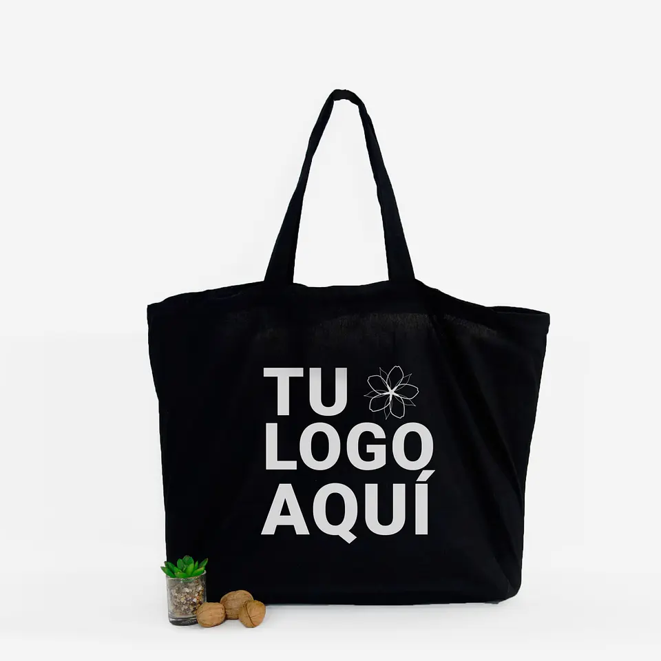 Bolsa de algodón negra - 40x58x20 (cm) 4