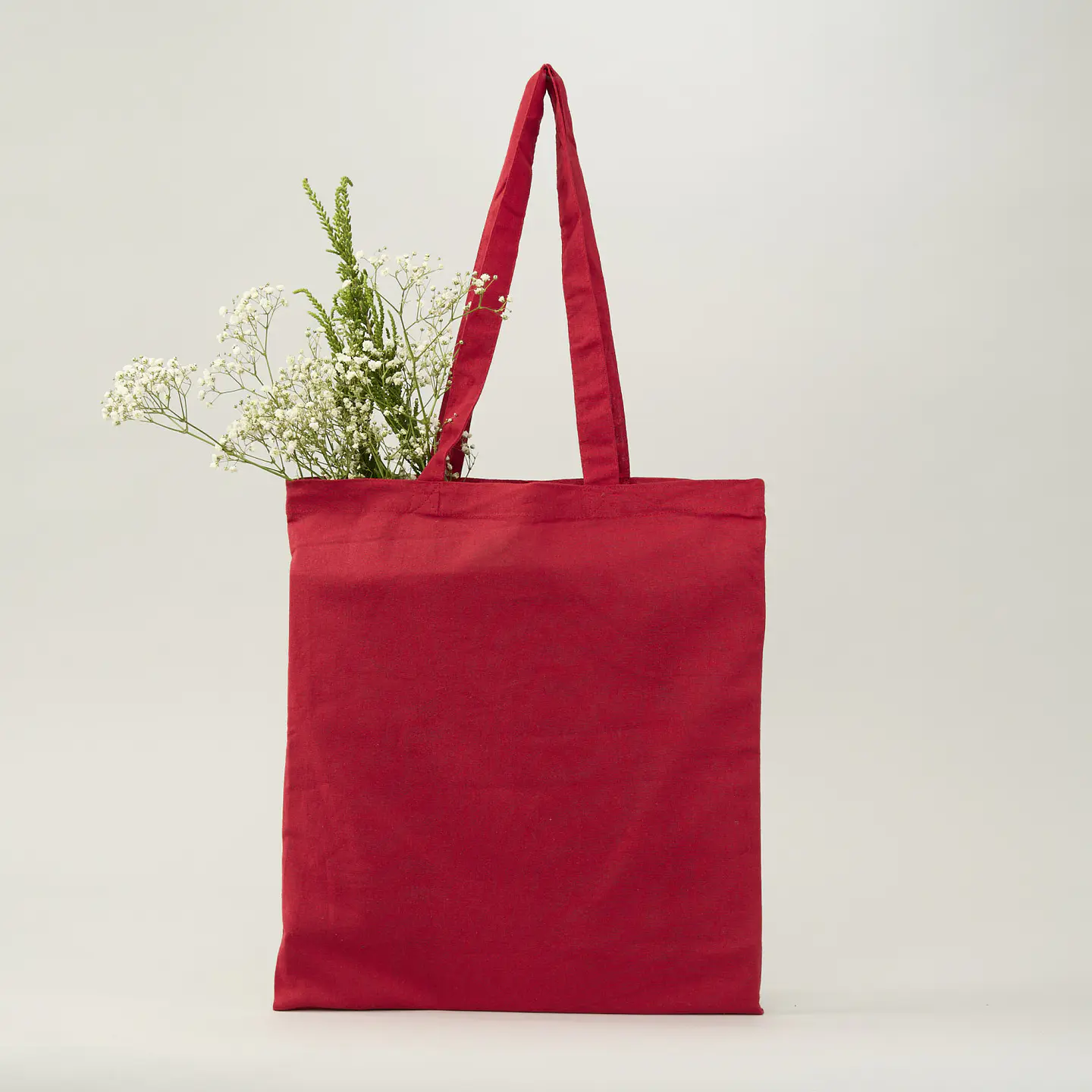 Bolsa de algodón roja 170 gr 42x38 cm personalizada 1