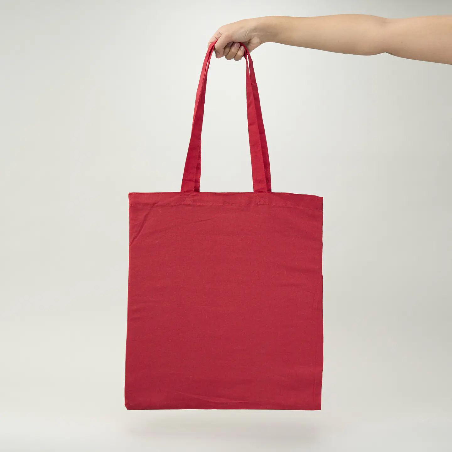 Bolsa de algodón roja 170 gr 42x38 cm personalizada 2