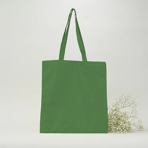 Bolsa de algodón verde 170 gr 42x38 cm personalizada
