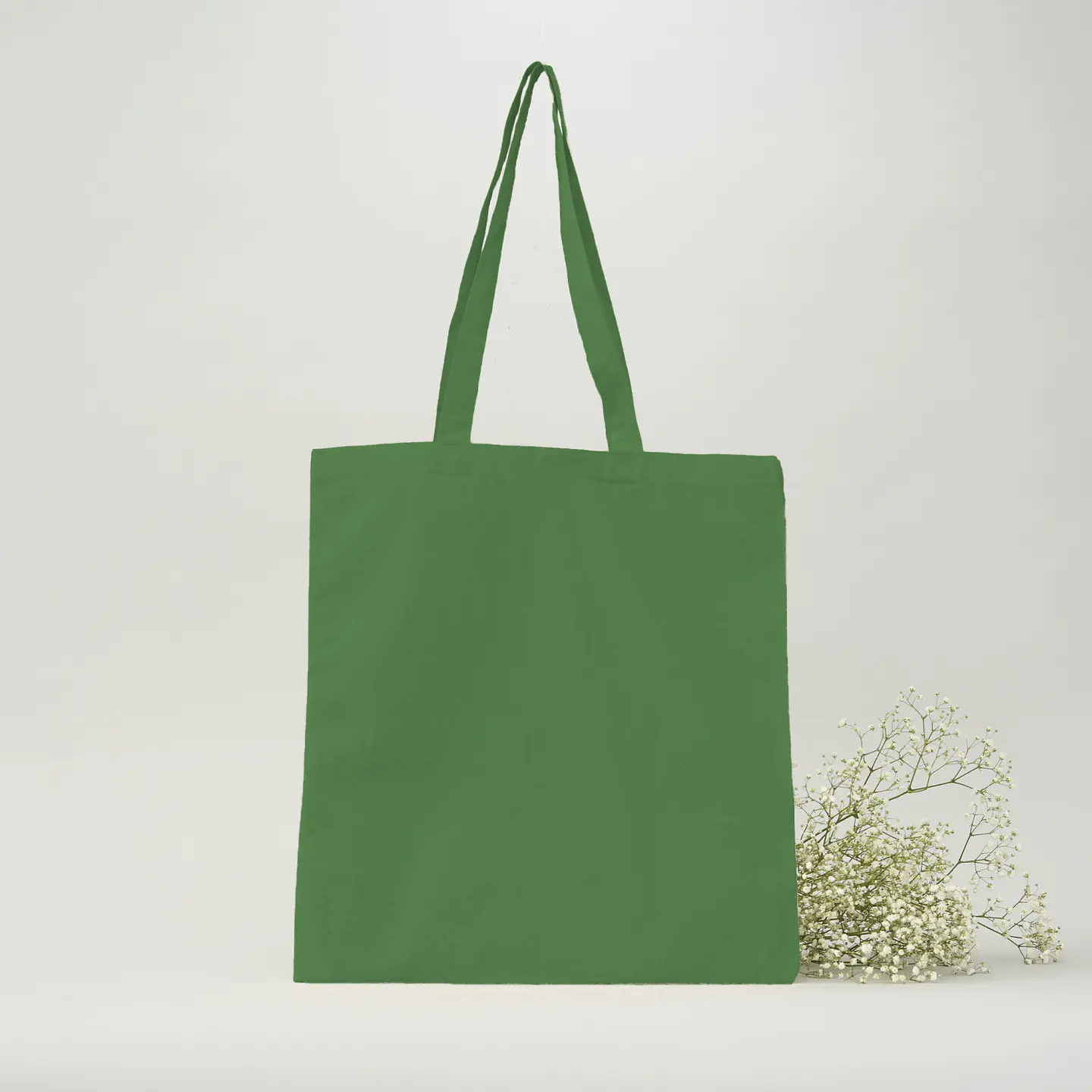 Bolsa de algodón verde 170 gr 42x38 cm personalizada 1