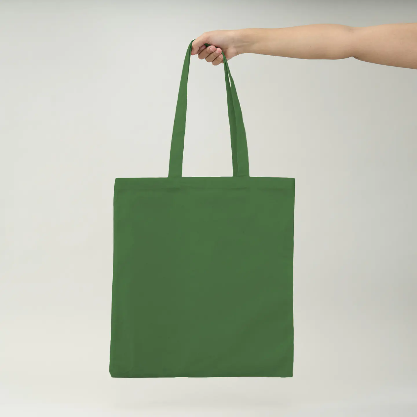 Bolsa de algodón verde 170 gr 42x38 cm personalizada 2