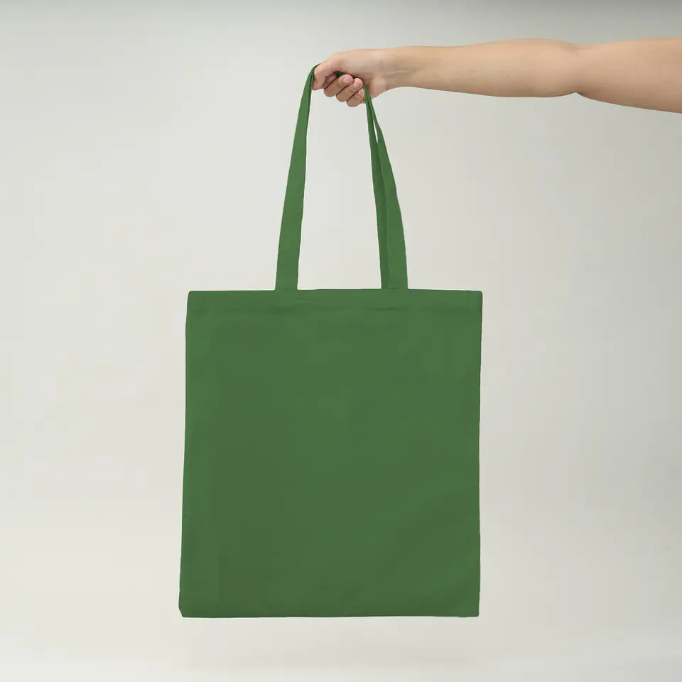 Bolsa de algodón verde 170 gr 42x38 cm personalizada 2
