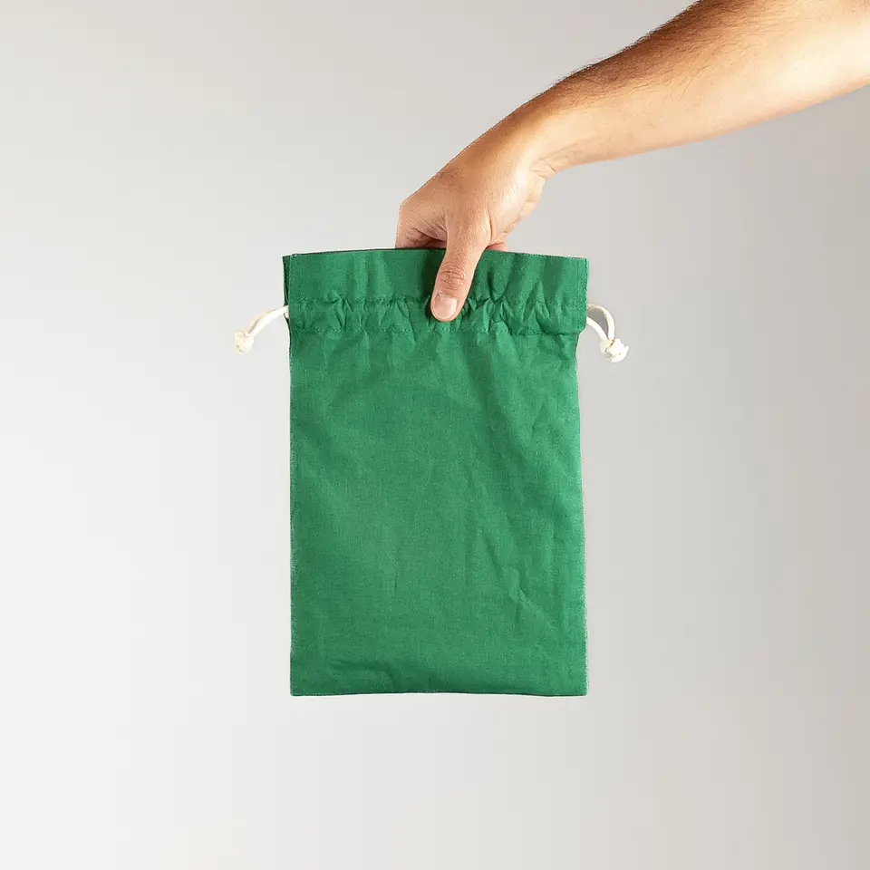 Saquito de algodón verde 30x20 (cm)  2