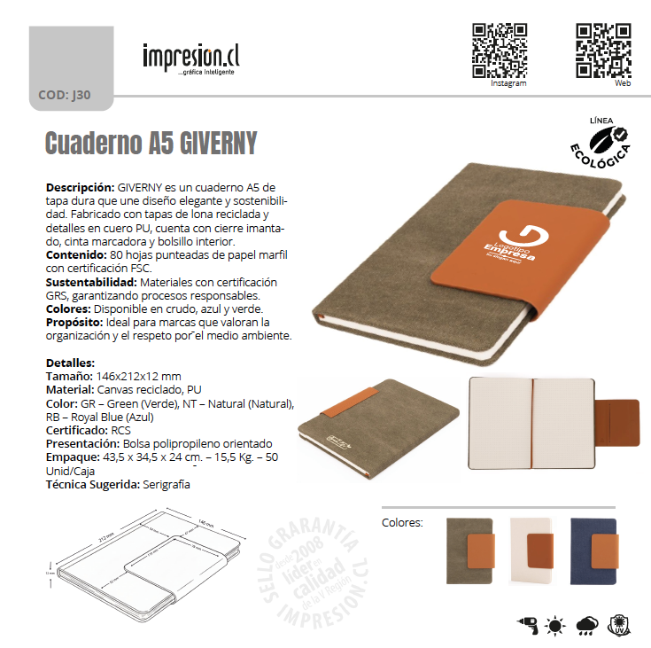 Cuaderno A5 GIVERNY