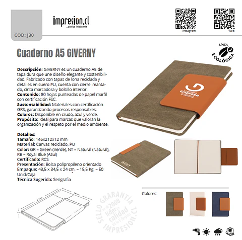 Cuaderno A5 GIVERNY