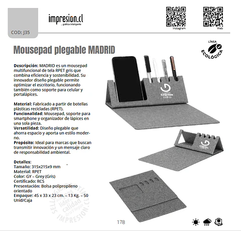 Mouse pad plegable MADRID