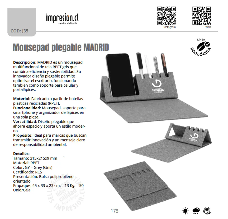 Mouse pad plegable MADRID 1