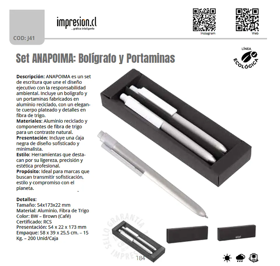 Set ANAPOIMA: Bolígrafo y Portaminas 1