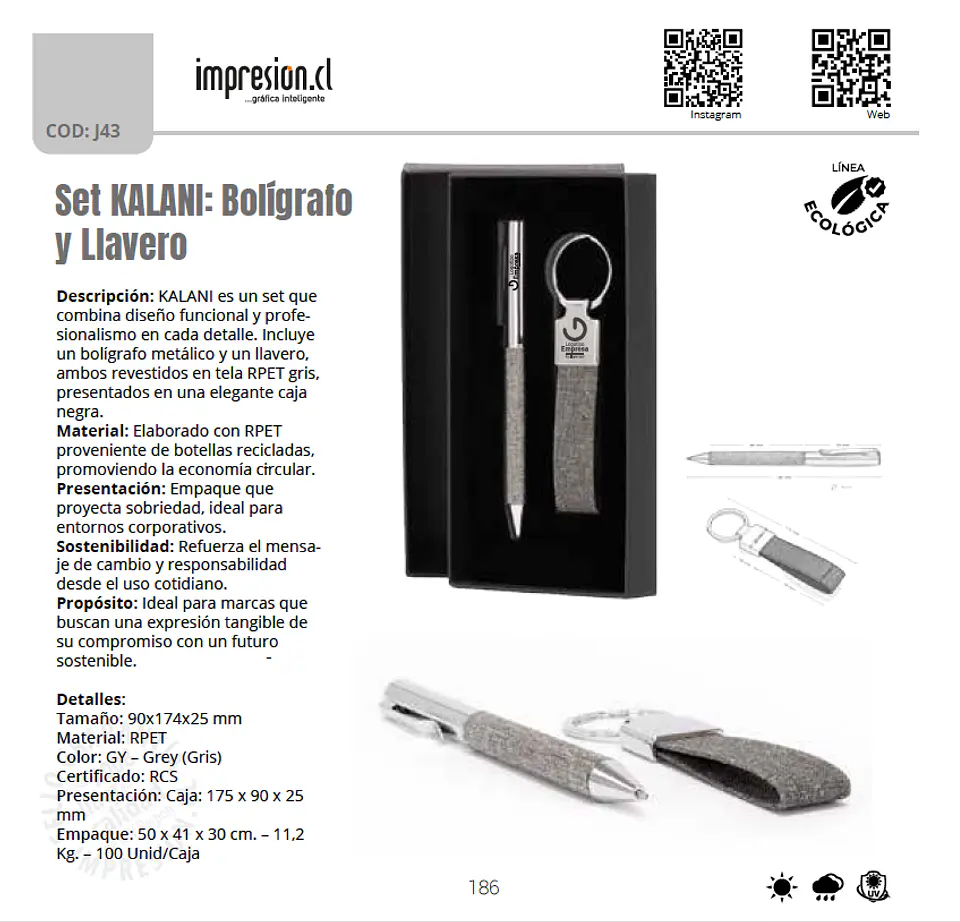 Set KALANI: Bolígrafo y Llavero 1