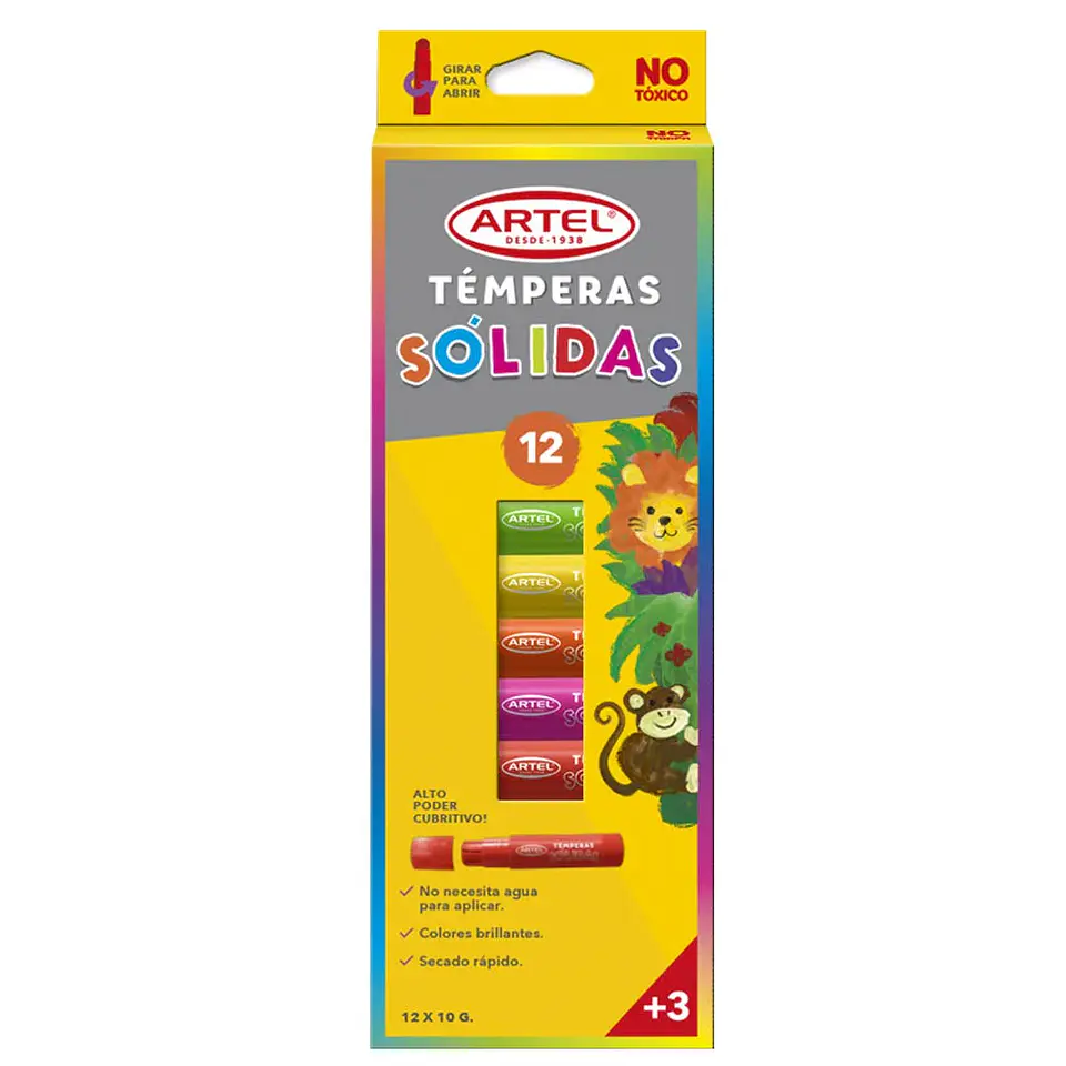 Tempera Solida 12 Colores Artel 1