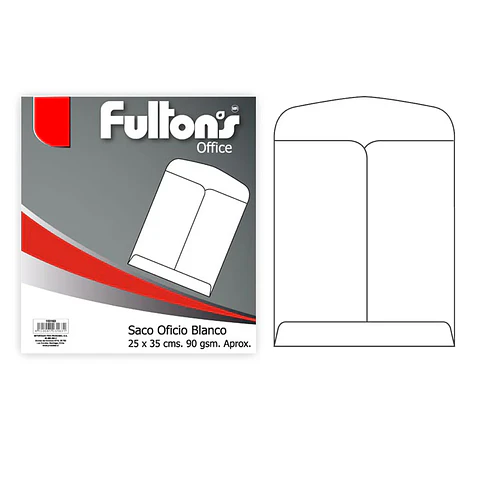 Sobre Oficio Blanco Fultons por Unidad