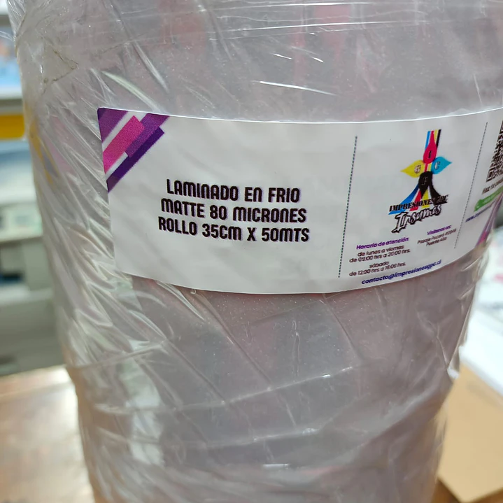Laminado en Frio 80mic Rollo (35cm x 50mts) 2