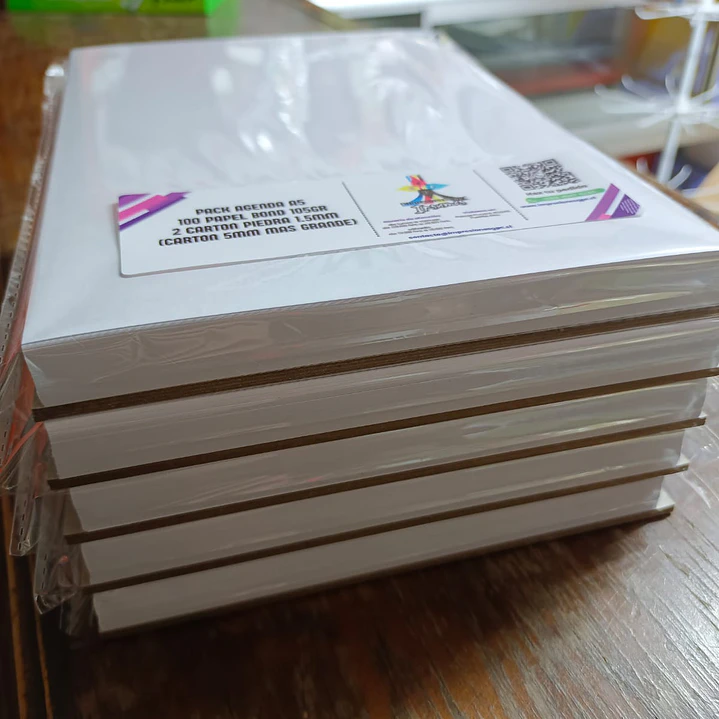 Pack Agenda A5 (100 hojas bond 105gr + 2 carton piedra 1.5mm) 2