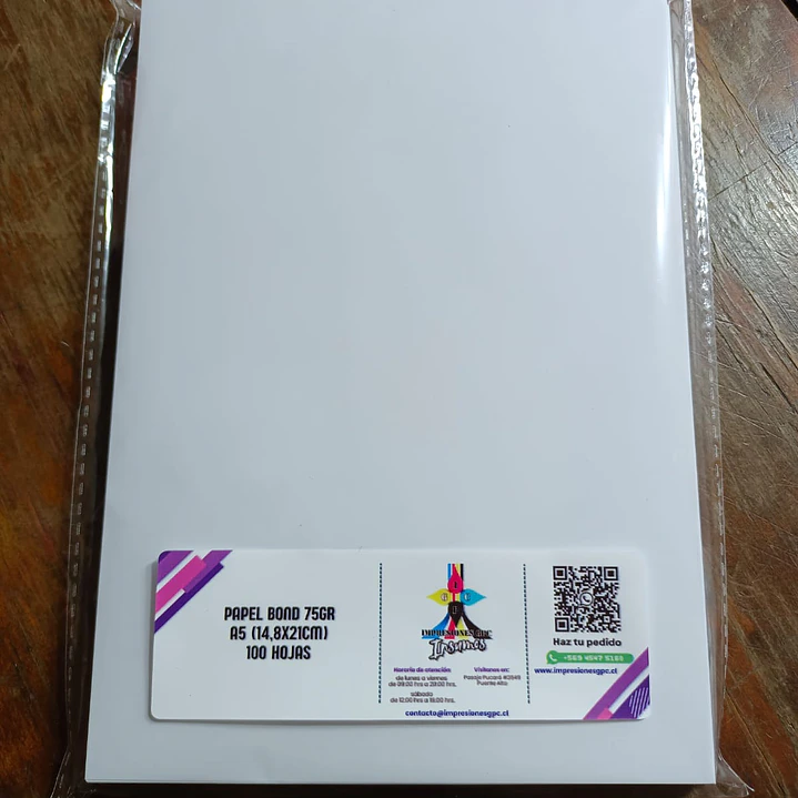 Papel Bond 75gr A5 (100 hojas) 1